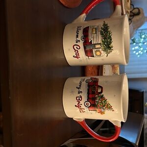 Warm & Cozy Holiday Mugs - Red and White